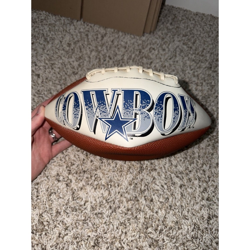 Vintage Dallas Cowboys Display Football Ball White Panel Hutch NFL 90s